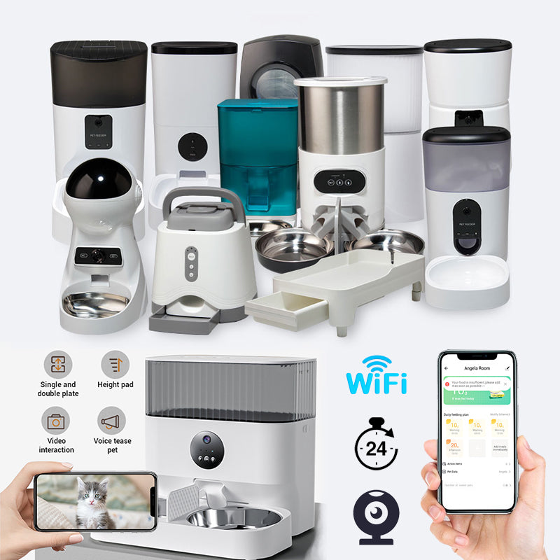 Distributeur automatique de nourriture pour animaux domestiques Wifi Smart APP à usage domestique avec puce électronique pour chiens et chat Distributeur automatique de nourriture pour animaux domestiques