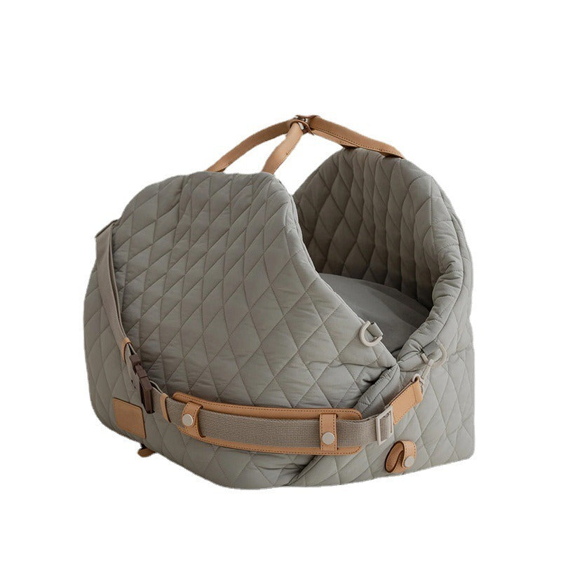 Sac imperméable en nylon pour animaux de compagnie, sac à main amovible, lit de voyage double usage pour chat et chien dans la voiture.