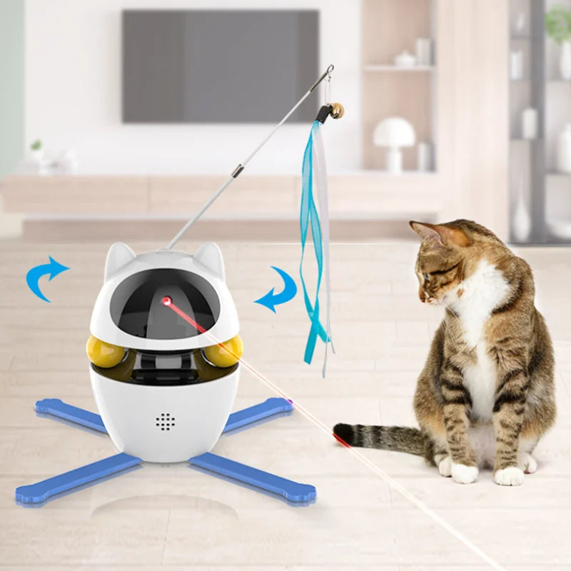 Jouet laser rechargeable par USB 4 en 1 pour chats Jouets interactifs électriques d'intérieur avec balle Chat domestique Taquiner les chat