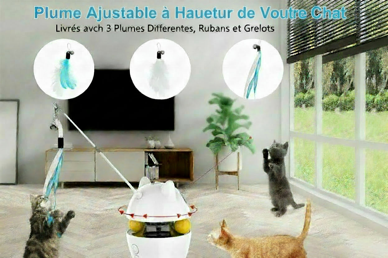 Jouet laser rechargeable par USB 4 en 1 pour chats Jouets interactifs électriques d'intérieur avec balle Chat domestique Taquiner les chat