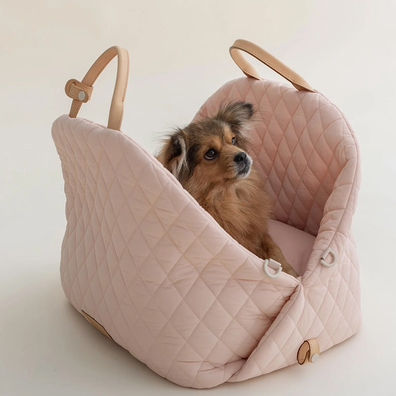 Sac imperméable en nylon pour animaux de compagnie, sac à main amovible, lit de voyage double usage pour chat et chien dans la voiture.
