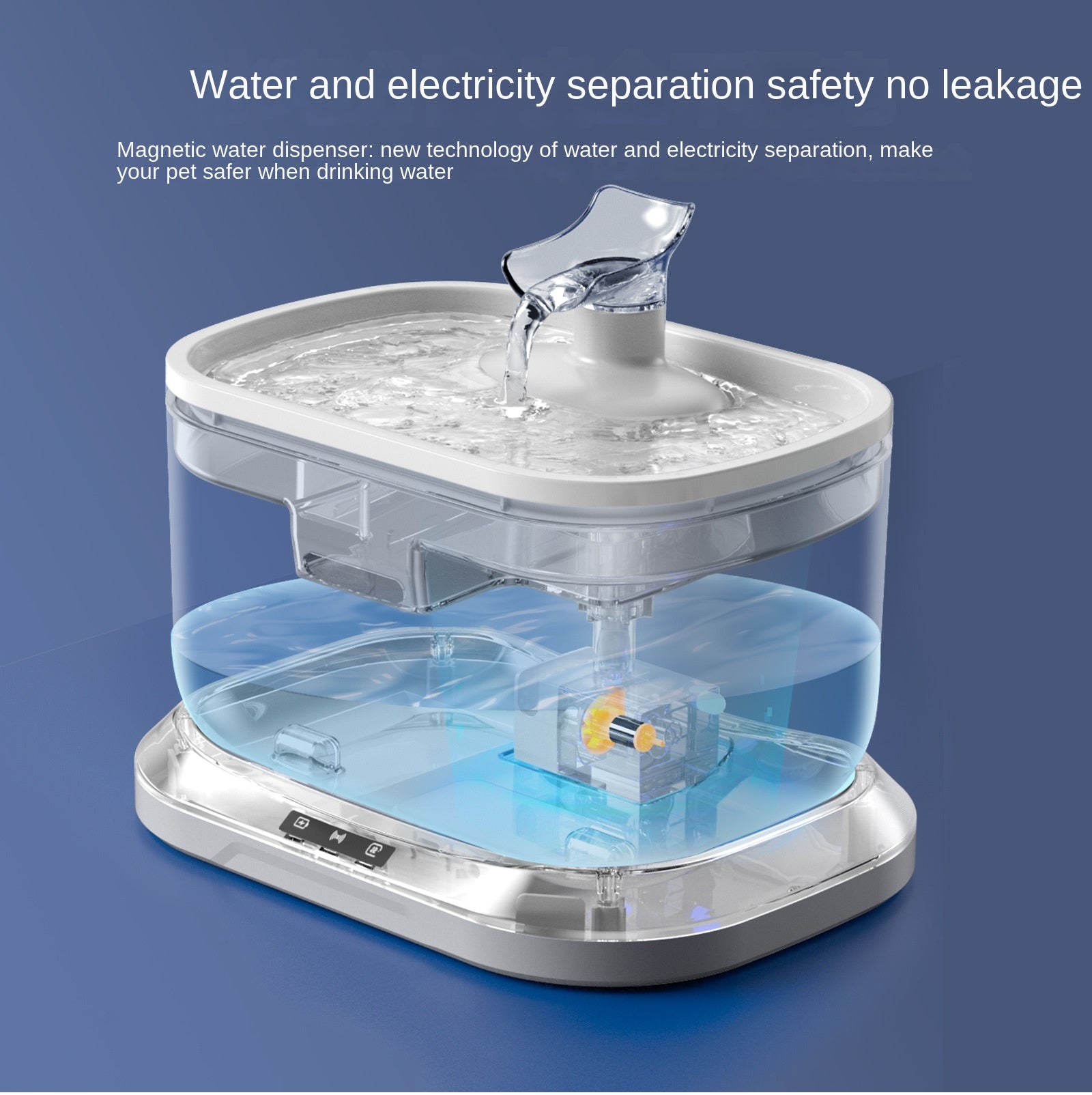 Distributeur d'eau sans fil pour chat rechargeable, grande capacité, longue durée, pour animaux de compagnie