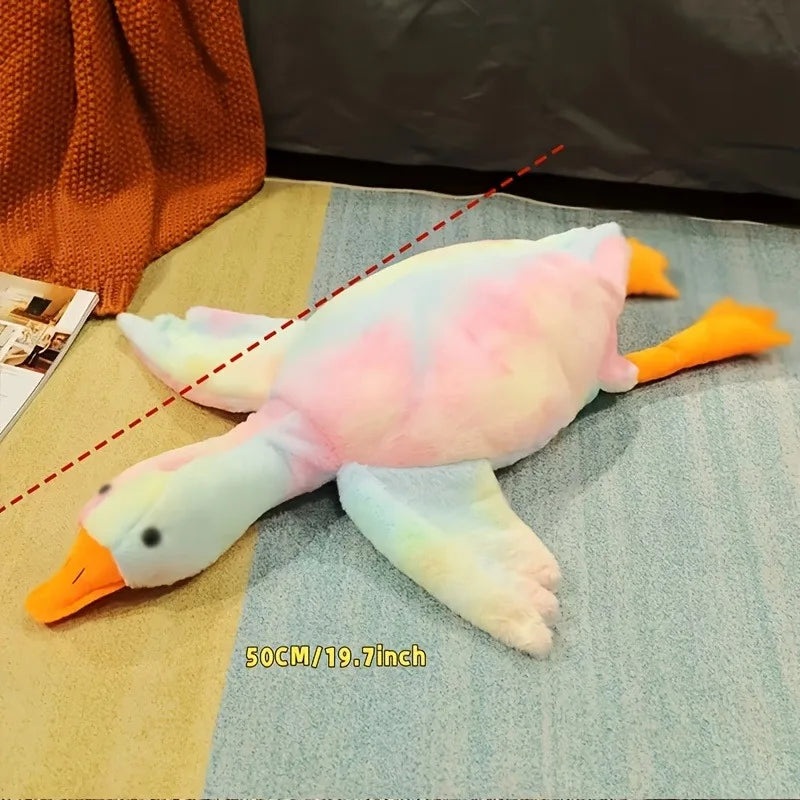 Peluche colorée en forme de canard de 50 cm pour chats et chiens, compagnon relaxant pour animaux de compagnie, compagnon pour chiens apaisant l'anxiété, cadeau pour libérer l'énergie des animaux de compagnie