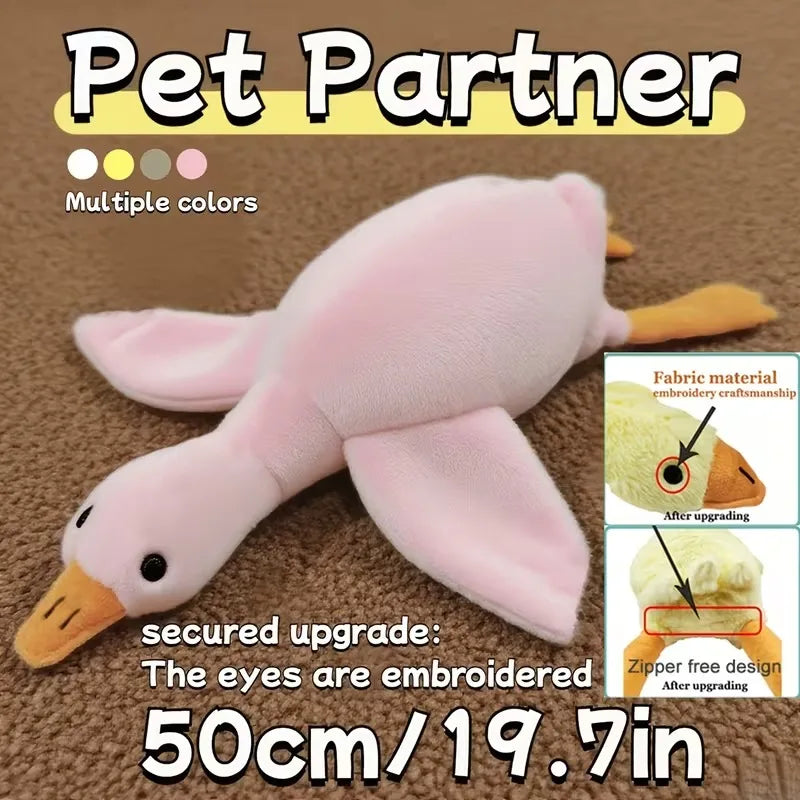 Peluche colorée en forme de canard de 50 cm pour chats et chiens, compagnon relaxant pour animaux de compagnie, compagnon pour chiens apaisant l'anxiété, cadeau pour libérer l'énergie des animaux de compagnie
