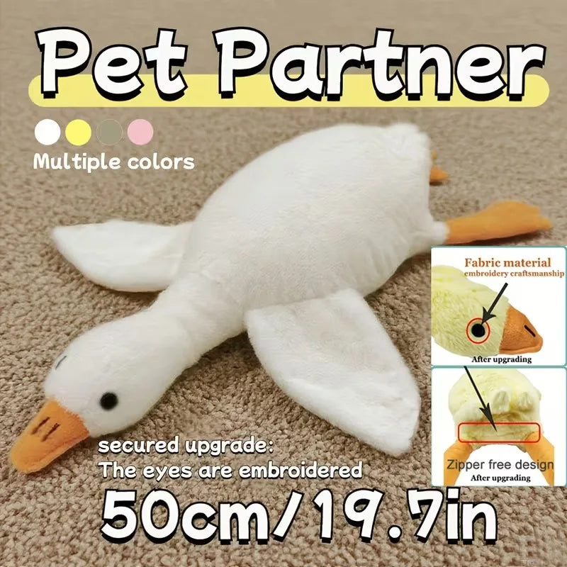 Peluche colorée en forme de canard de 50 cm pour chats et chiens, compagnon relaxant pour animaux de compagnie, compagnon pour chiens apaisant l'anxiété, cadeau pour libérer l'énergie des animaux de compagnie