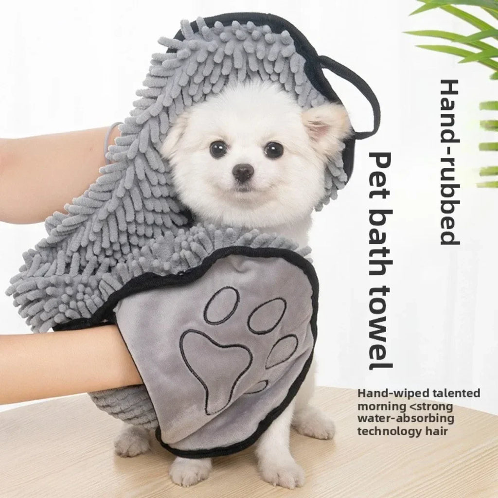 Serviette de bain super absorbante pour animaux de compagnie Serviettes pour chat à séchage rapide Peignoir pratique et doux Gant de toilette pour animaux de compagnie Accessoires pour chiens