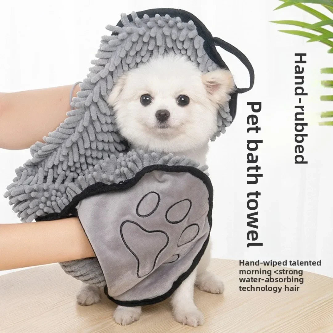 Serviette de bain super absorbante pour animaux de compagnie Serviettes pour chat à séchage rapide Peignoir pratique et doux Gant de toilette pour animaux de compagnie Accessoires pour chiens