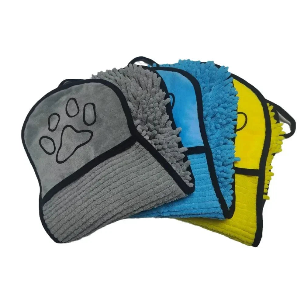 Serviette de bain super absorbante pour animaux de compagnie Serviettes pour chat à séchage rapide Peignoir pratique et doux Gant de toilette pour animaux de compagnie Accessoires pour chiens