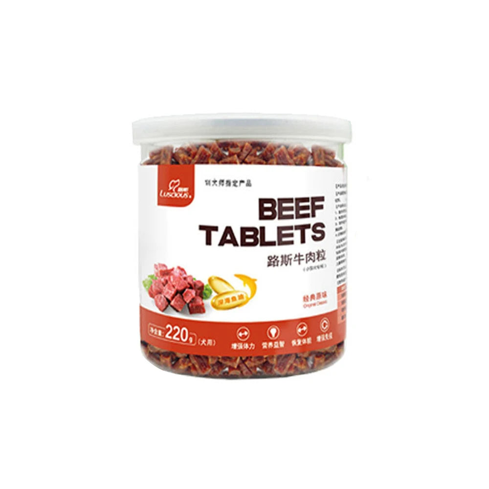 220g 100% Natural Dry Pet Dog Food Snack Chews Treats Training Beef Granules Twist Sticks For Small Medium Pet Classic Food